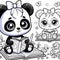 Dynamic Panda Duo: 3D Coloring Escapade