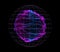 Dynamic particles wave from nodes. 3d sea flow dark array. Vector abstract globe background. Stream by glowing dots