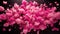 Dynamic Pink Confetti Burst. Vibrant pink confetti explosion with dynamic motion