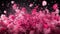 Dynamic Pink Confetti Burst. Vibrant pink confetti explosion with dynamic motion