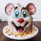 Dynamic Rat Theme Birthday Cake With Exaggerated Facial Expressions