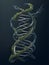 Dynamic representation of a DNA helix merging with nature\\\'s elements. AI Generated