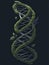 Dynamic representation of a DNA helix merging with nature\\\'s elements. AI Generated