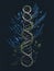 Dynamic representation of a DNA helix merging with nature\\\'s elements. AI Generated