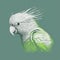 Dynamic Sketch Of A White Parrot With Green Feathers