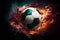 Dynamic soccer ball art, abstract design, sports poster centerpiece