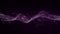 Dynamic sound wave. Musical particle pulsing. Purple energy flow concept. 3D rendering.
