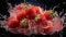 Dynamic Strawberry Splash: Vray Tracing And Ultraviolet Photography