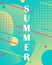 Dynamic textured background design in 3D style. Fluid gradients. Summer poster for design
