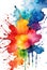 Dynamic Vibrant Colorful Watercolor Explosion