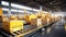 Dynamic warehouse fulfillment center with conveyor belt transporting packages efficiently