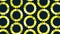 Dynamic yellow circle pattern on black background