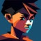 Dynamic Youth: Contemporary Vector Art featuring a Boy