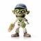 Dynamic Zombie Vinyl Figure With Baseball Bat - Low Resolution Die Brucke Style