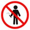 Dynamite is forbidden. Stop dynamite icon. Explosion prohibition