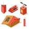 Dynamite icons set.