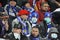 Dynamo Kiev fans wear protective masks