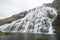 Dynjandi waterfall from close, majestic fall, Iceland