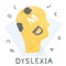 Dyslexia concept Vector sign with stylized letters