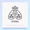 Dyspnea thin line icon. Modern vector illustration of shortness breathing in lungs