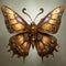 Dystopian Steampunk Butterfly Isolated – AI Generated 3D Illustration