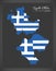 Dytiki Ellada map of Greece with Greek national flag illustration