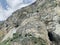 Dzivgis fortress is the largest rock cave fortress in the Caucasus. Russia, North Ossetia, S. Dzivgis