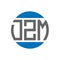 DZM letter logo design on white background. DZM creative initials circle logo concept.