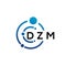 DZM letter logo design on white background. DZM creative initials letter logo concept. DZM letter design