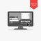 E-book buying concept icon. Flat design gray color symbol. Modern UI web navigation, sign.