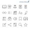 E-book reader outline icon set