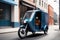 E Cargo Trike with Retro Flair, Minimalist Aesthetics, AI Generated