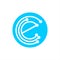 e, cce, cec initials geometric network line and digital data logo
