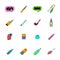 E-cigarettes icons set cartoon