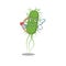 E.coli bacteria in cupid cartoon character with arrow and wings