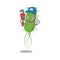 E.coli bacteria Smart Plumber cartoon character design with tool