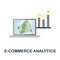 E-Commerce Analytics flat icon. Colored element sign from market integration collection. Flat E-Commerce Analytics icon
