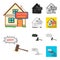 E-commerce and business cartoon,black,flat,monochrome,outline icons in set collection for design. Buying and selling