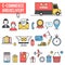 E-commerce, delivery icon set