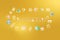 E-commerce  - ecommerce web banner on golden background. Various shopping icons