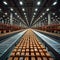 E-Commerce Fulfillment Center Streamlining Order Processes Conveyor belts and packaging blur