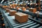 E-Commerce Fulfillment Center Streamlining Order Processes Conveyor belts and packaging blur