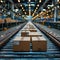 E-Commerce Fulfillment Center Streamlining Order Processes Conveyor belts and packaging blur