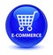 E-commerce glassy blue round button