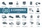 E-Commerce icon set Collection contain wishlist, secure payment, online marketplace, market app and over icons. E