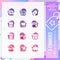 E-commerce icon set on negative style for shopping symbol. Online market icon bundle can use for website, app, UI, infographic,