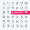 E-commerce, online shopping and delivery elements web icon set - outline icon set