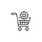 E-commerce optimization line icon