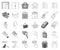 E-commerce, Purchase and sale monochrome,outline icons in set collection for design. Trade and finance vector symbol