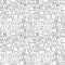 E-commerce related seamless pattern with outline icons